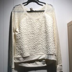 Like new Pout dressy sweatshirt puffed raise details semi sheer arms and back XL